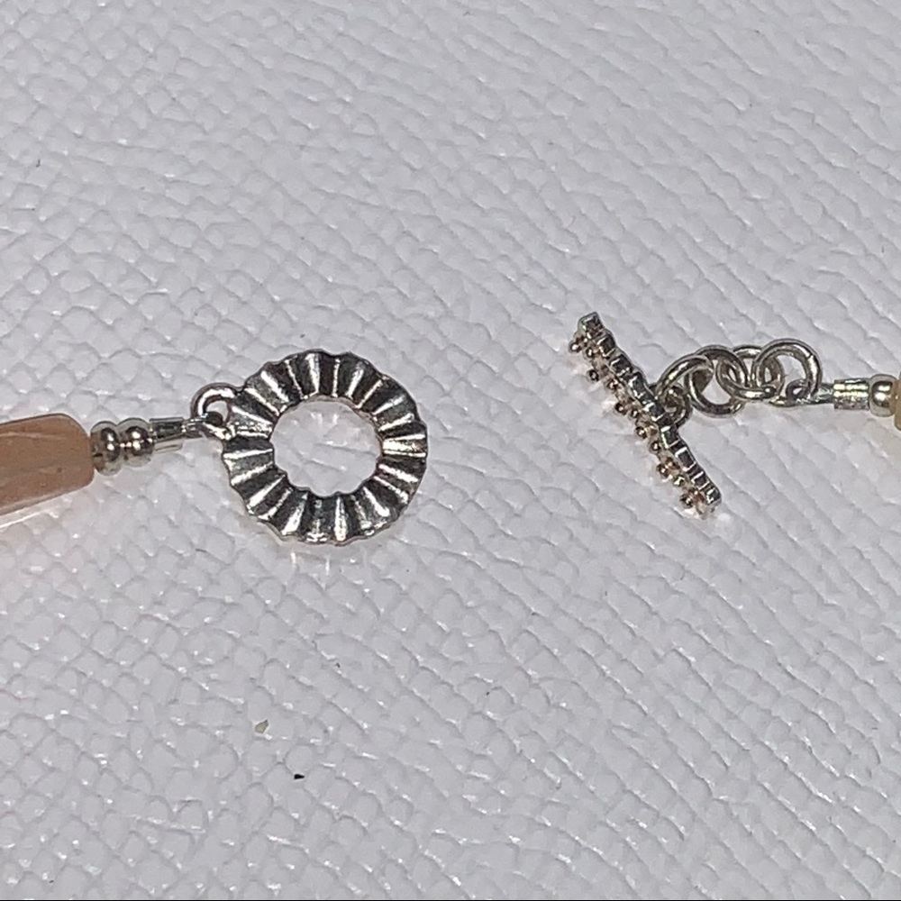 Handcrafted “Just Peachy” Sunstone & Agate Necklace & Earrings Set 925 - Picture 11 of 14